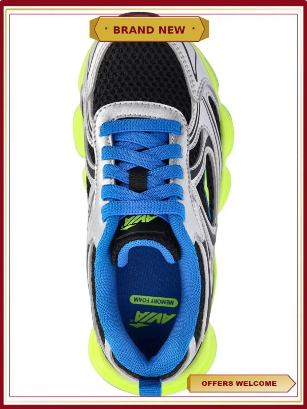 Kids Bubble Athletic Sneakers with Elastic Laces Memory Foam
